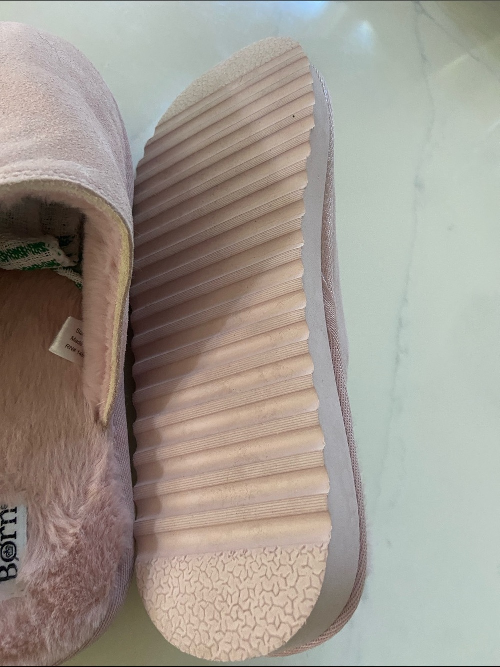 Born Blush Pink Faux Suede Slip-On Slippers - Picture 7 of 15